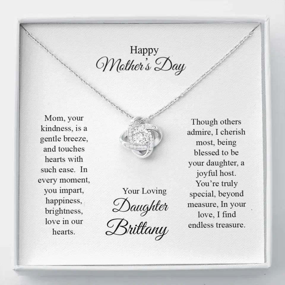 Mom Your Kindness Personalized Mothers Day Love Knot 156cp