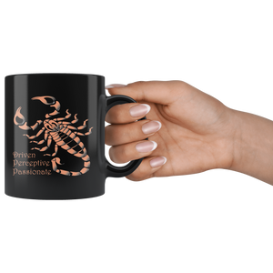 Scorpio Personalized 11oz Black Coffee Mug