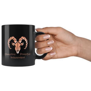 Aries Personalized 11oz Black Coffee Mug