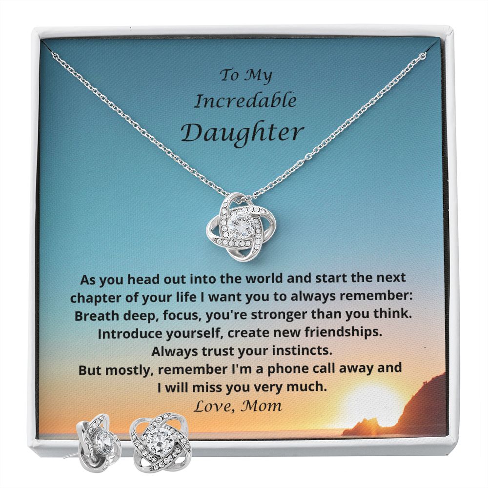 Daughter Gift Always Remember Love Knot Necklace 153c