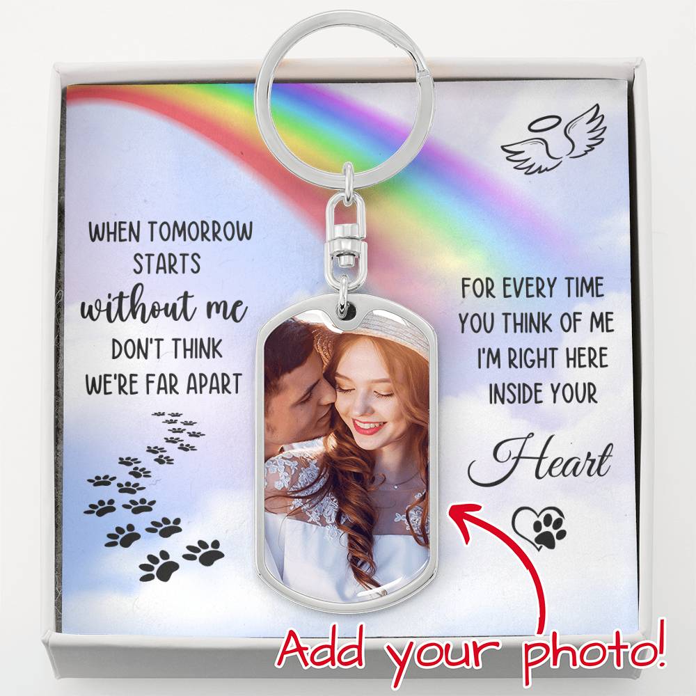 Pet Memorial  Dog Tag Personalized Photo Keychain  155kc