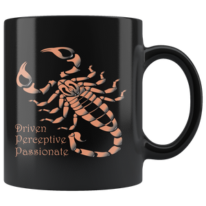 Scorpio Personalized 11oz Black Coffee Mug