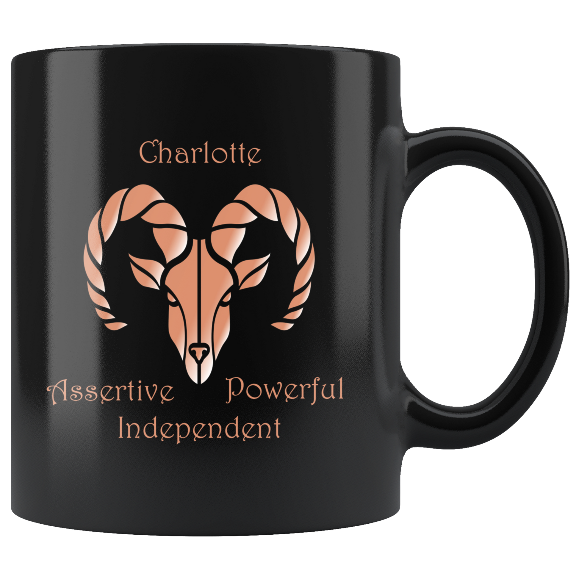 Aries Personalized 11oz Black Coffee Mug