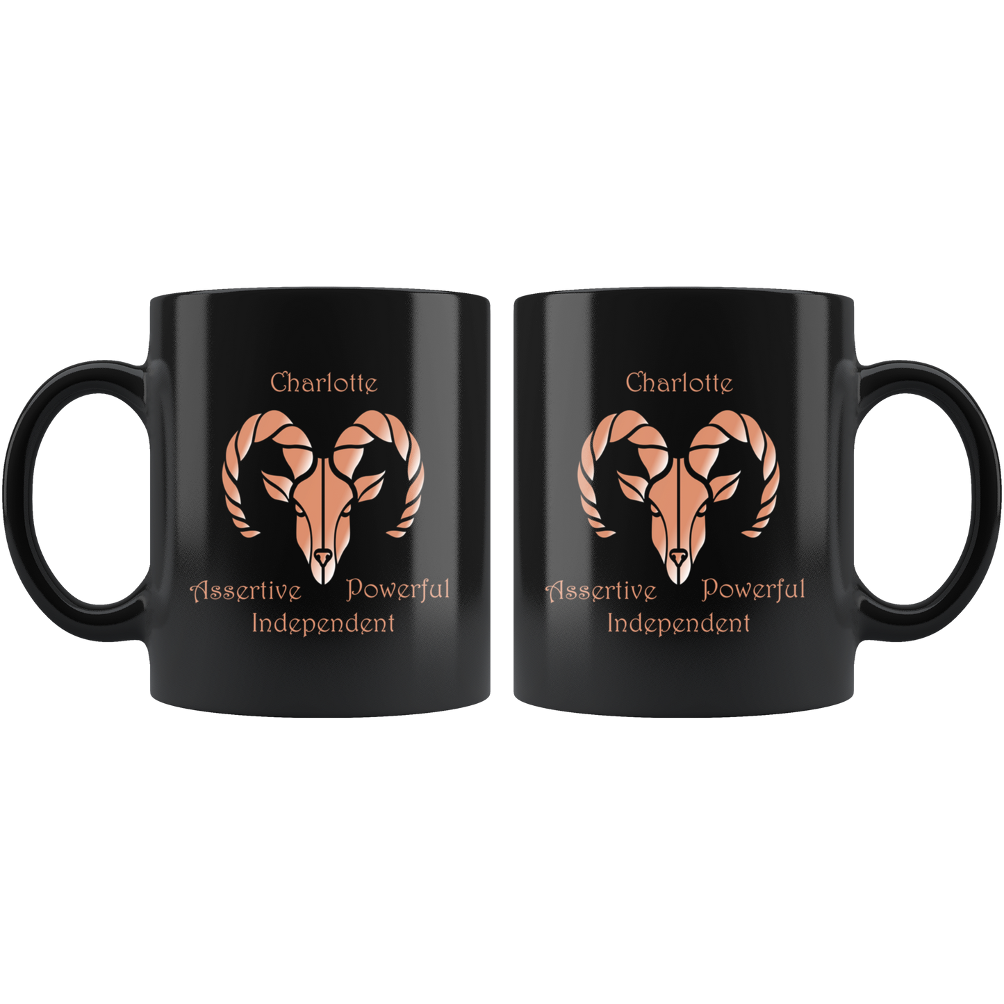 Aries Personalized 11oz Black Coffee Mug