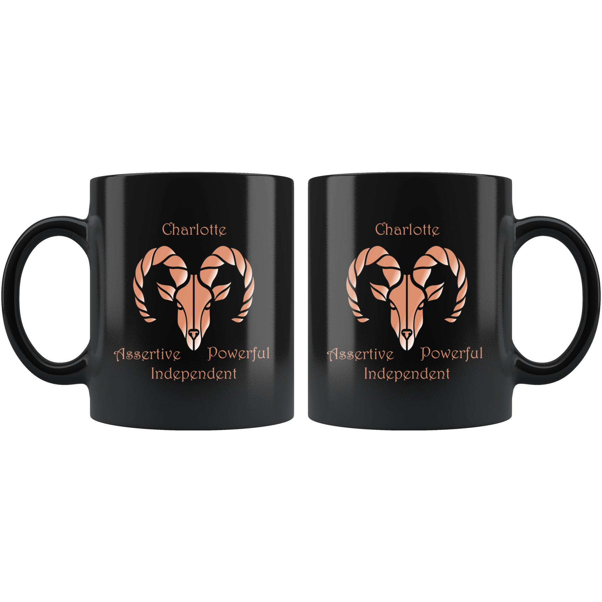 Aries Personalized 11oz Black Coffee Mug