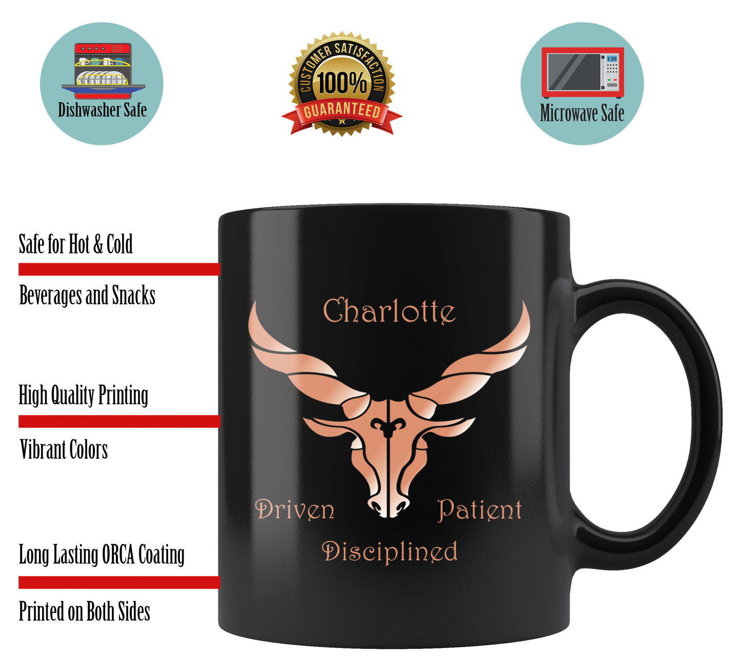 Capricorn Personalized 11oz Black Coffee Mug