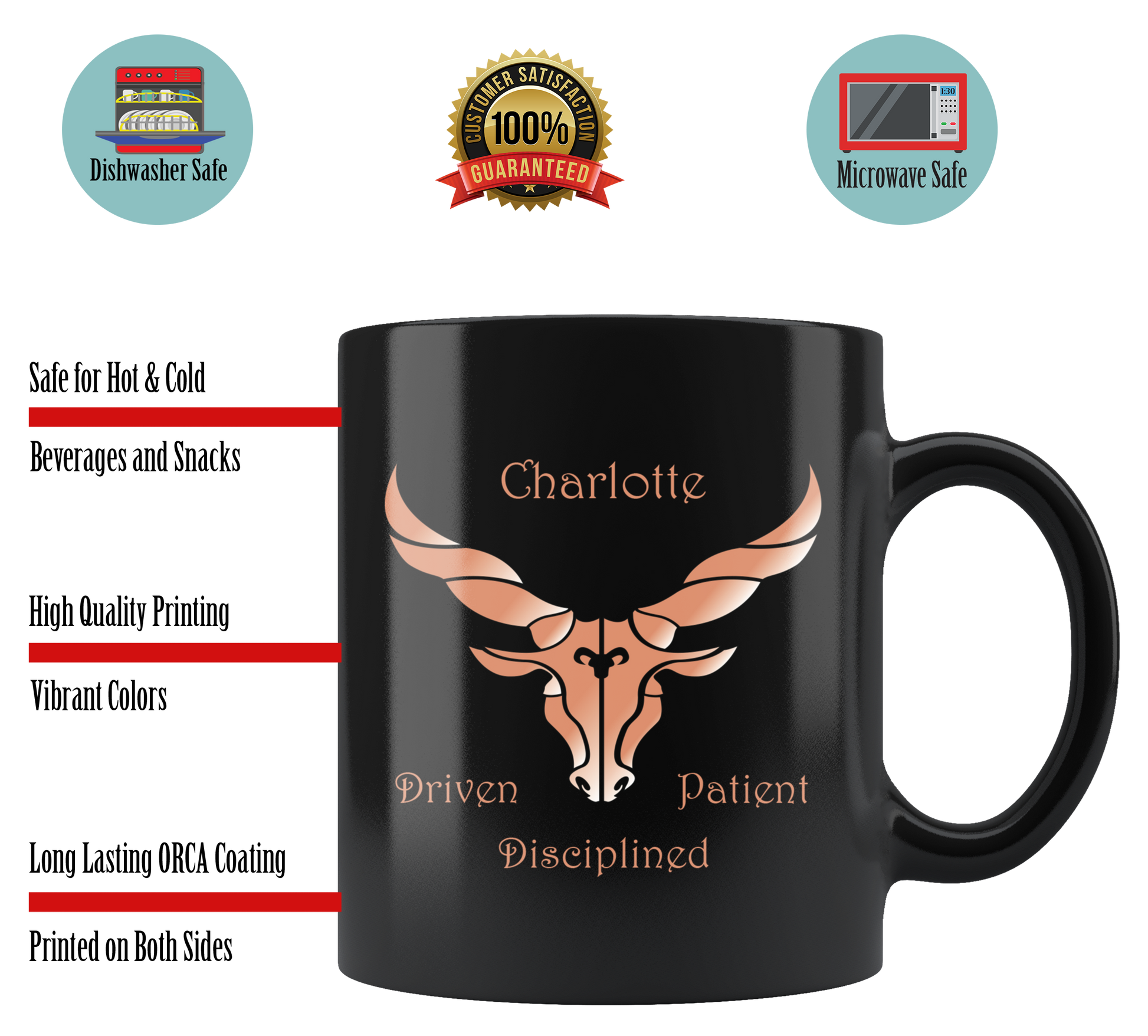 Capricorn Personalized 11oz Black Coffee Mug