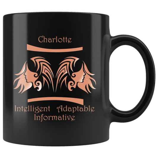 Gemini Personalized 11oz Black Coffee Mug