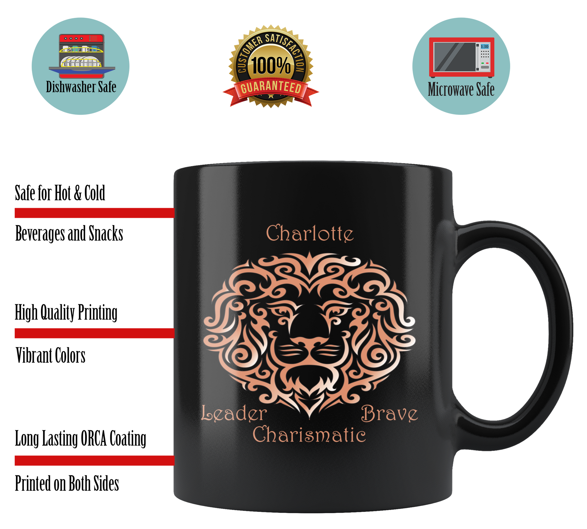 Leo Personalized 11oz Black Coffee Mug