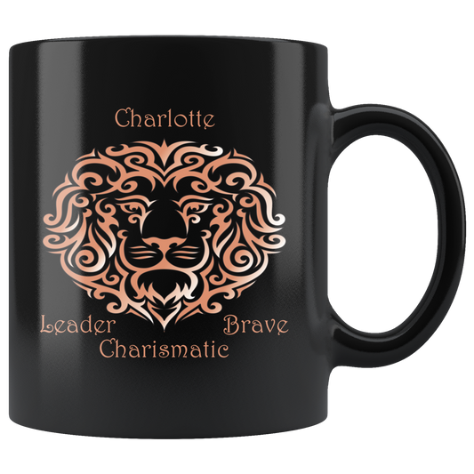 Leo Personalized 11oz Black Coffee Mug