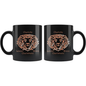 Leo Personalized 11oz Black Coffee Mug