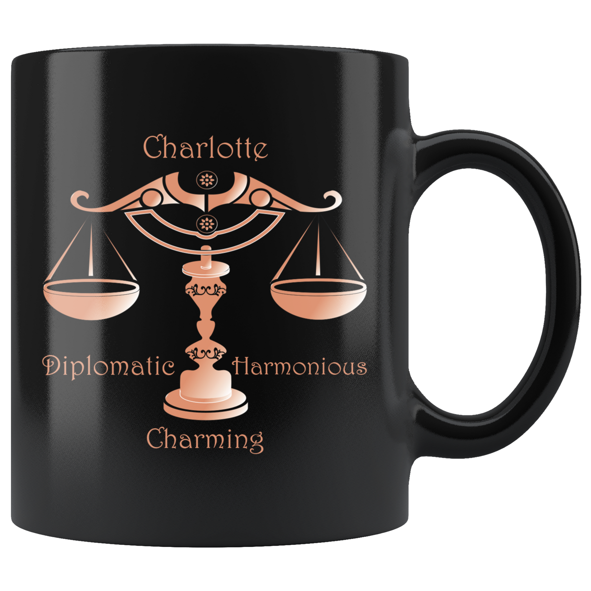 Libra Personalized 11oz Black Coffee Mug