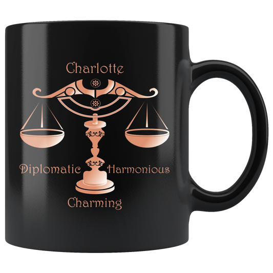Libra Personalized 11oz Black Coffee Mug