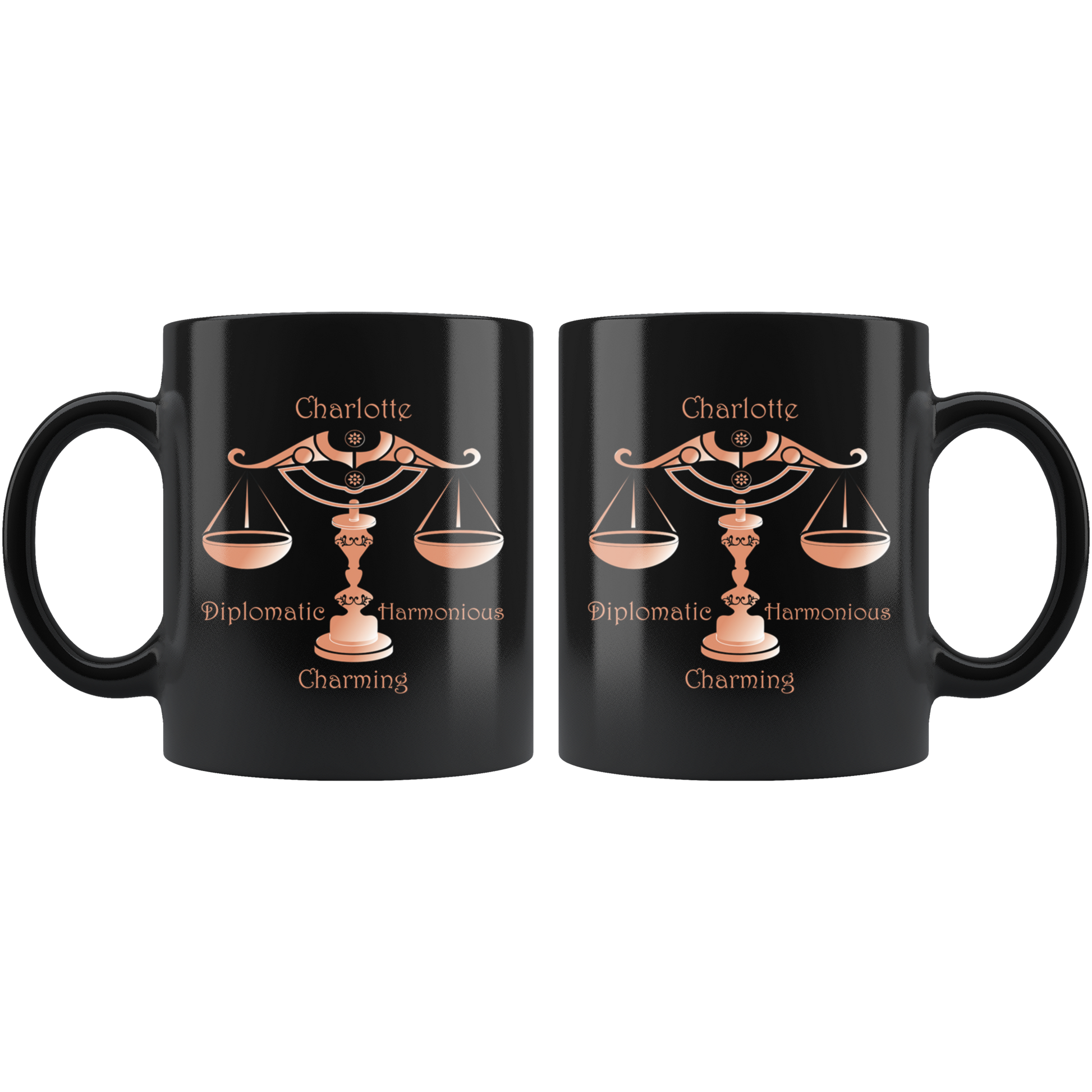 Libra Personalized 11oz Black Coffee Mug