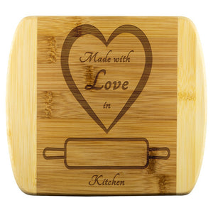 Cutting Board Made With Love Bamboo Personalized