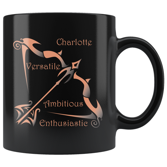 Sagittarius Personalized 11oz Black Coffee Mug