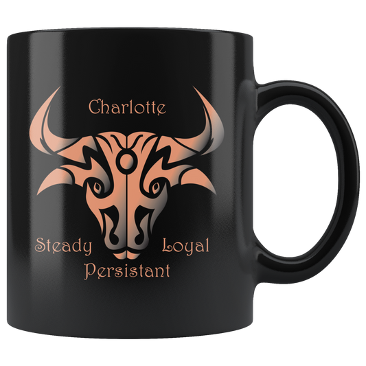 Taurus Personalized 11oz Black Coffee Mug