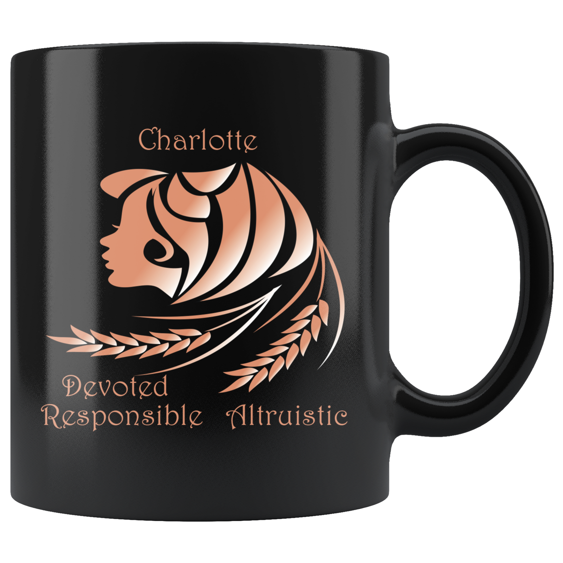 Virgo Personalized 11oz Black Coffee Mug