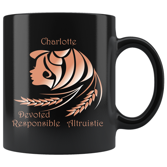 Virgo Personalized 11oz Black Coffee Mug