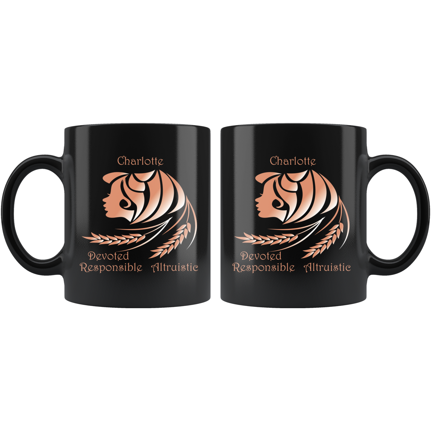 Virgo Personalized 11oz Black Coffee Mug