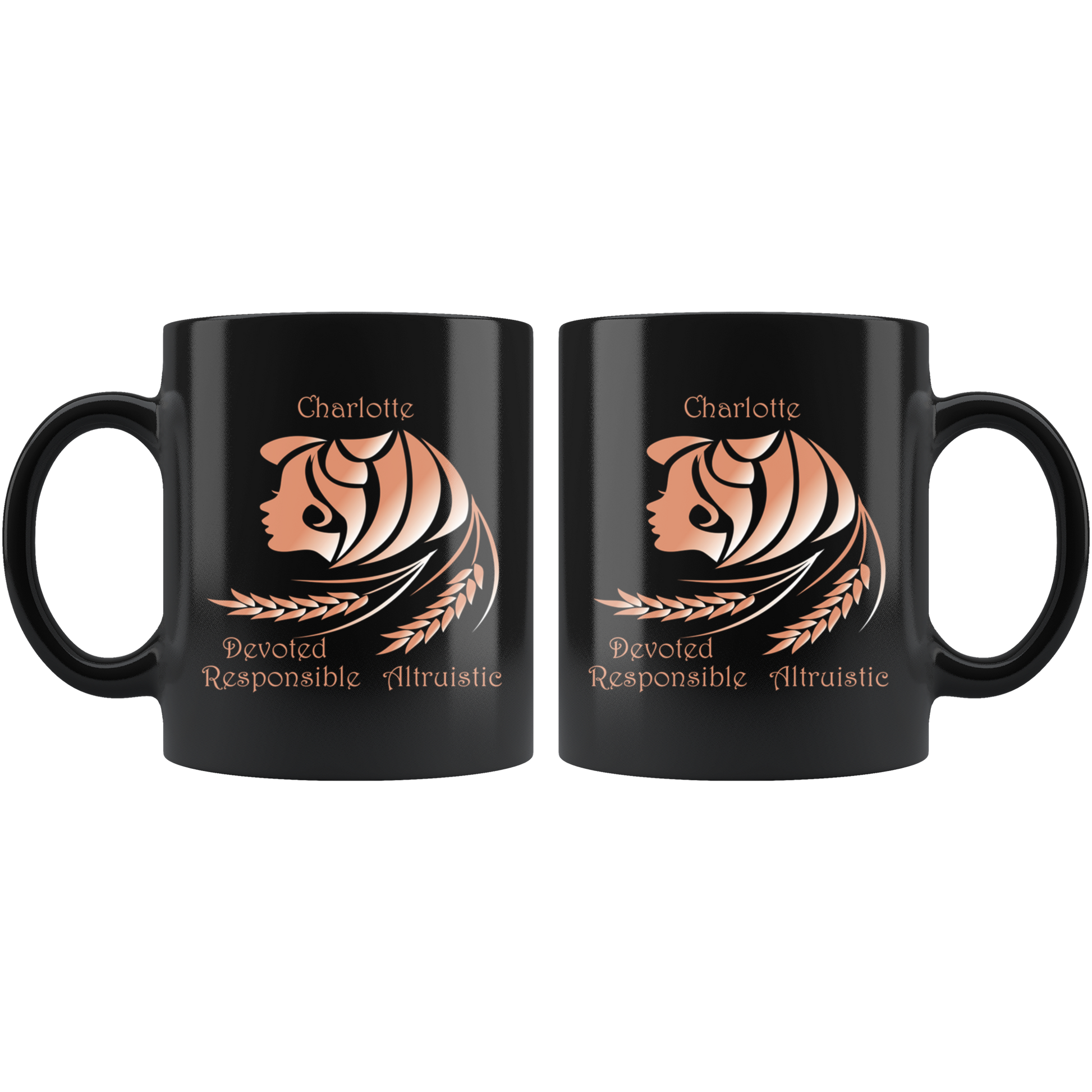 Virgo Personalized 11oz Black Coffee Mug