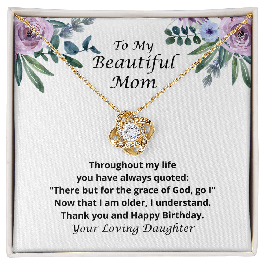 Happy Birthday Mom from Your Loving Daughter Necklace 150c - gold