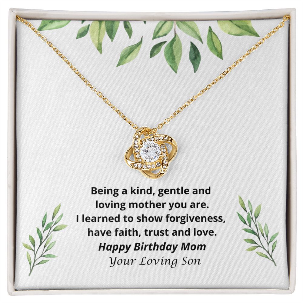 Happy Birthday Mom from Son Circle of Love Necklace 152c - gold