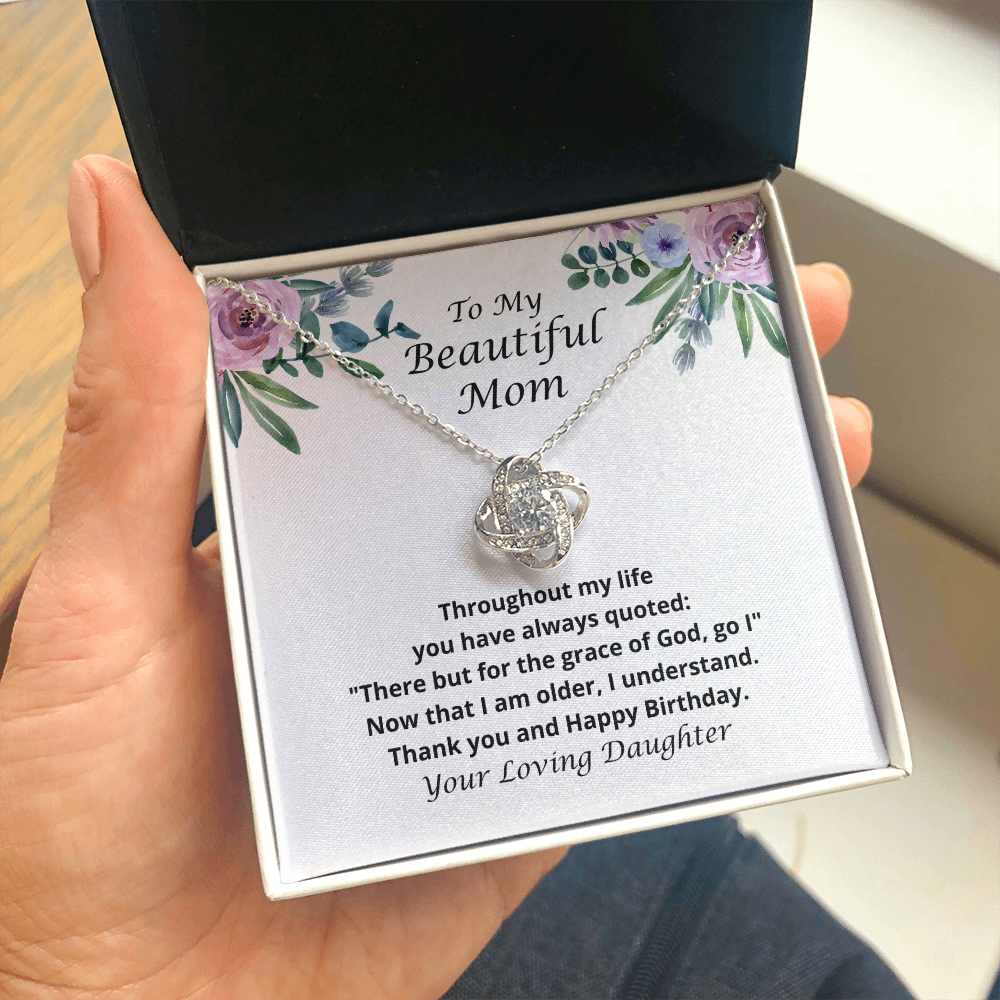 Happy Birthday Mom from Your Loving Daughter Necklace 150c - white gold