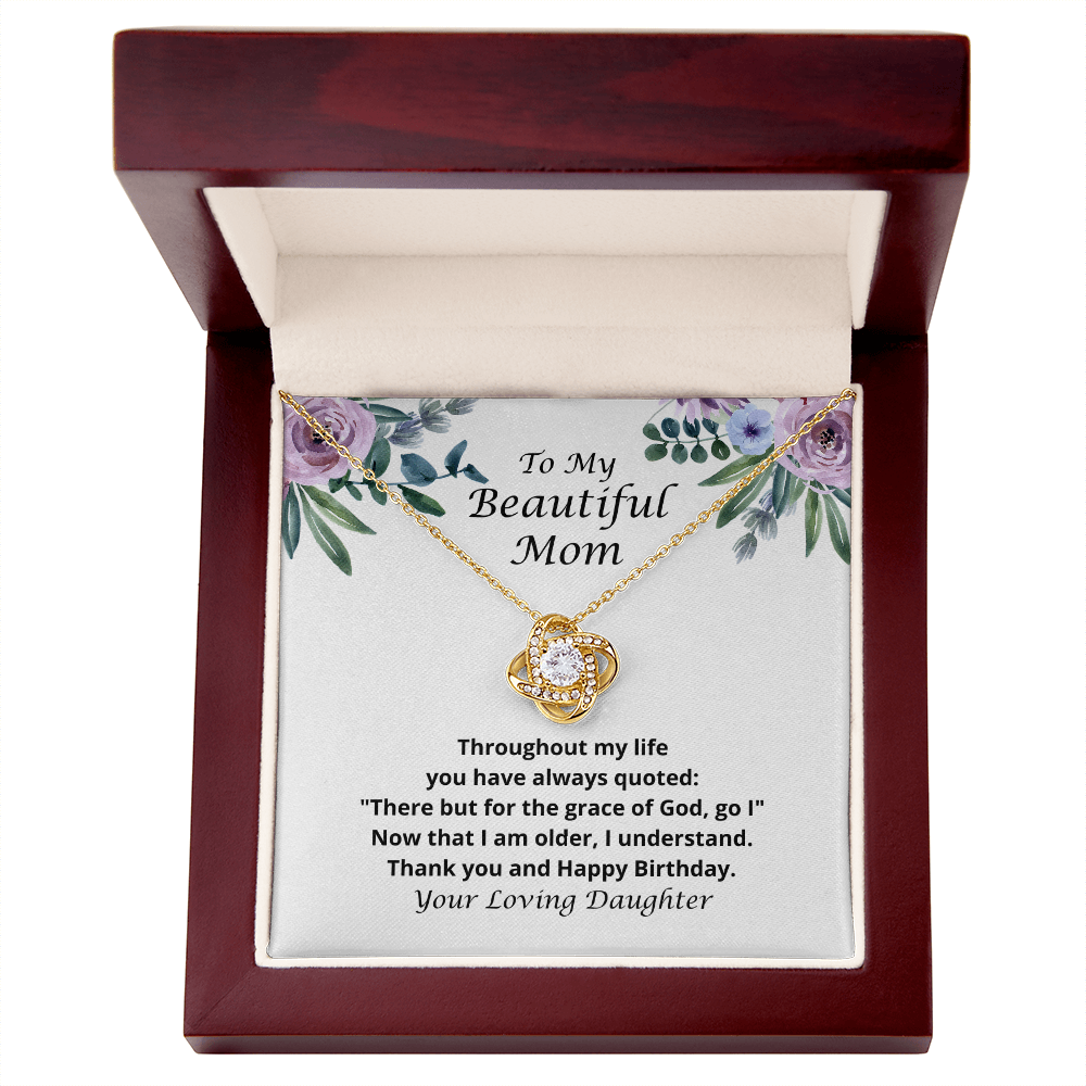 Happy Birthday Mom from Your Loving Daughter Necklace 150c -luxury box gold