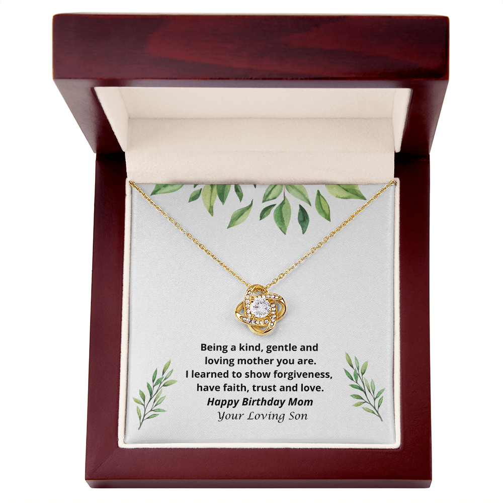Happy Birthday Mom from Son Circle of Love Necklace 152c - gold