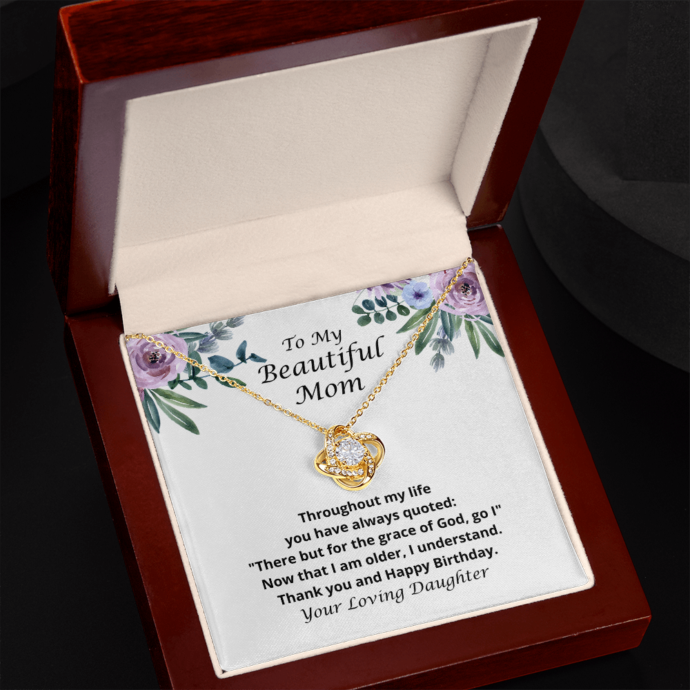 Happy Birthday Mom from Your Loving Daughter Necklace 150c - luxury box gold