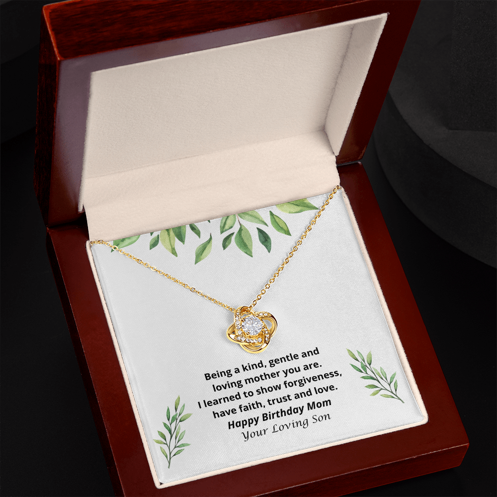 Happy Birthday Mom from Son Circle of Love Necklace 152c - gold