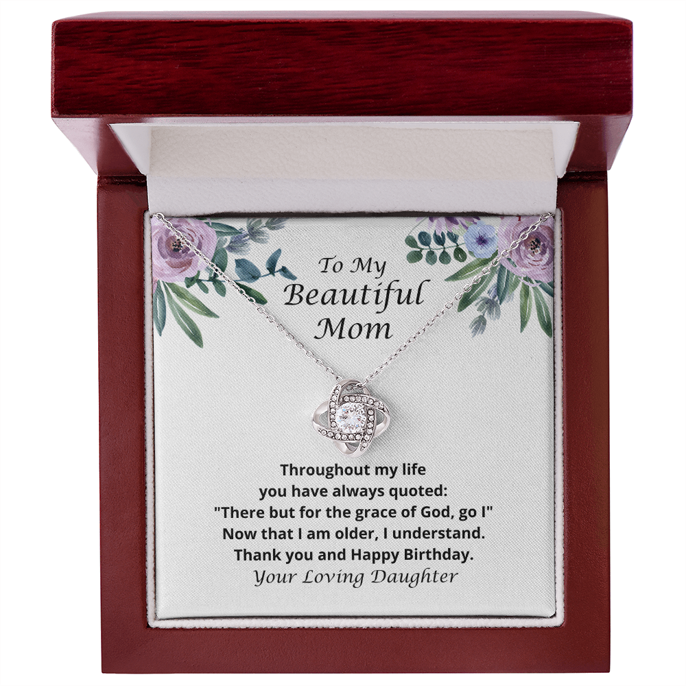 Happy Birthday Mom from Your Loving Daughter Necklace 150c - luxury box white gold