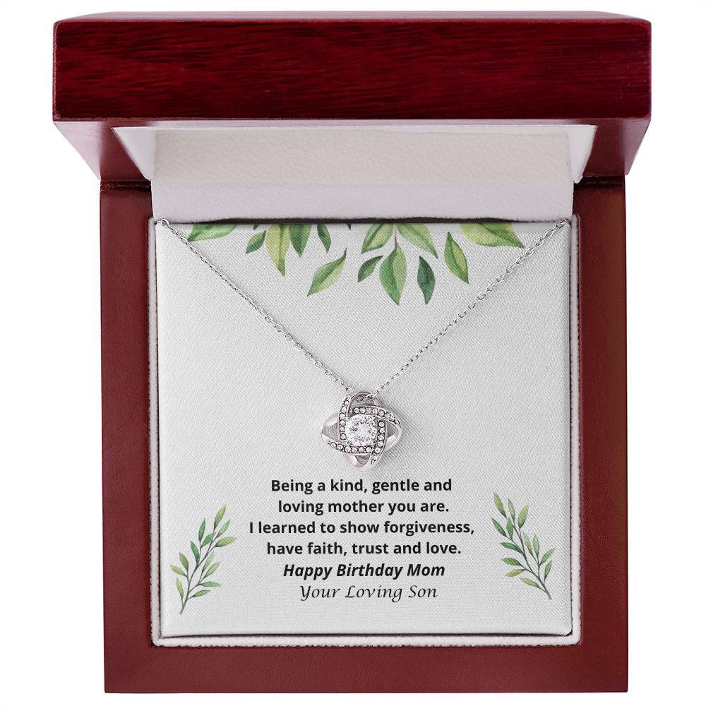 Happy Birthday Mom from Son Circle of Love Necklace 152c - white gold
