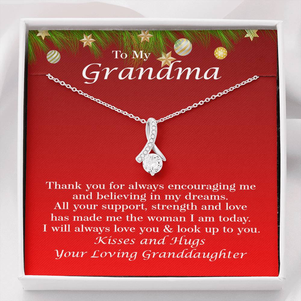 Grandma Christmas Necklace, Granddaughter to Grandma, Grandma Jewelry, Grandma Gift for Christmas 102xa