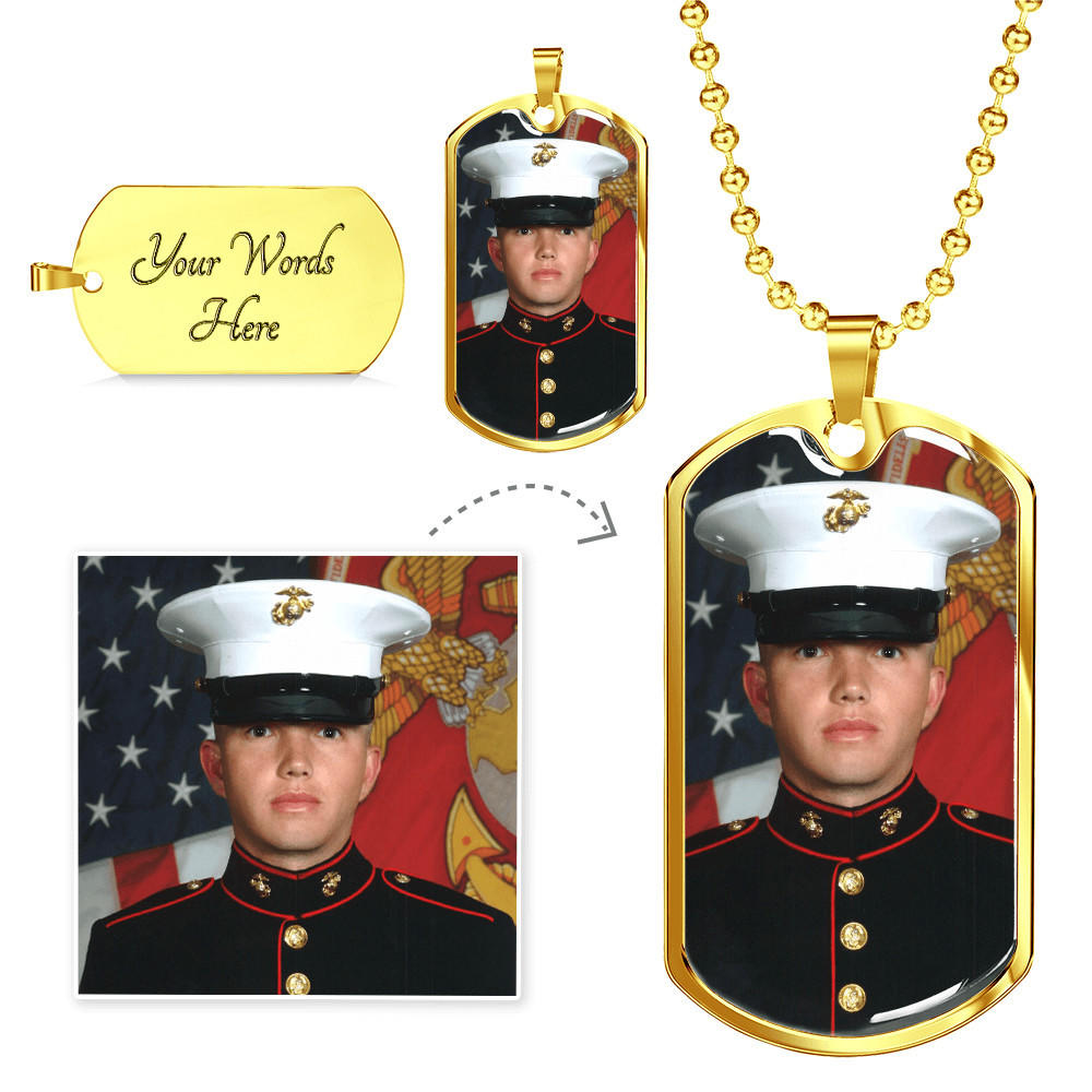Dog Tags Customized Engravable and Personalized Picture 146dt gold engrave