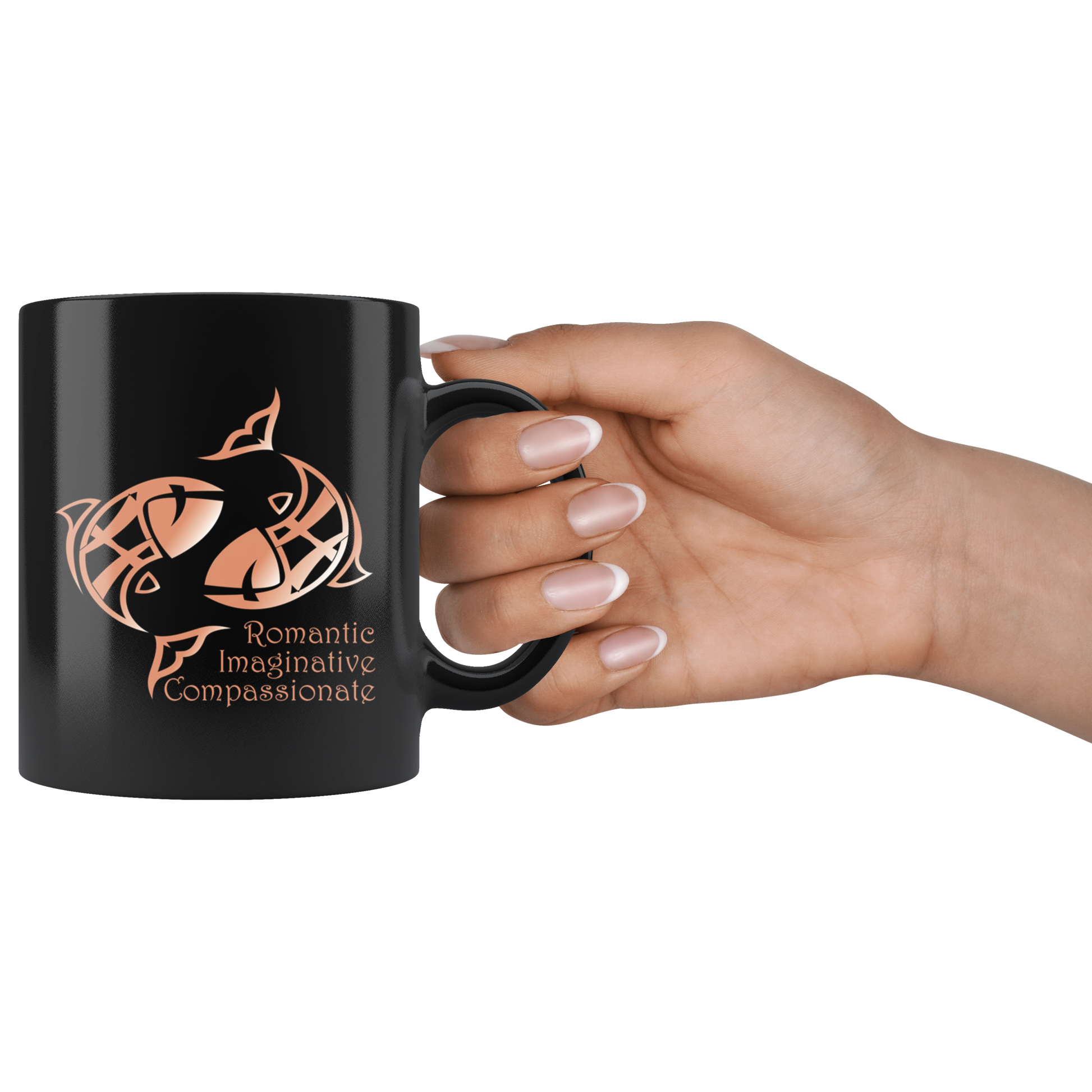 Pisces Personalized 11oz Black Coffee Mug