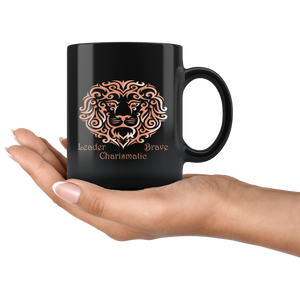 Leo Personalized 11oz Black Coffee Mug