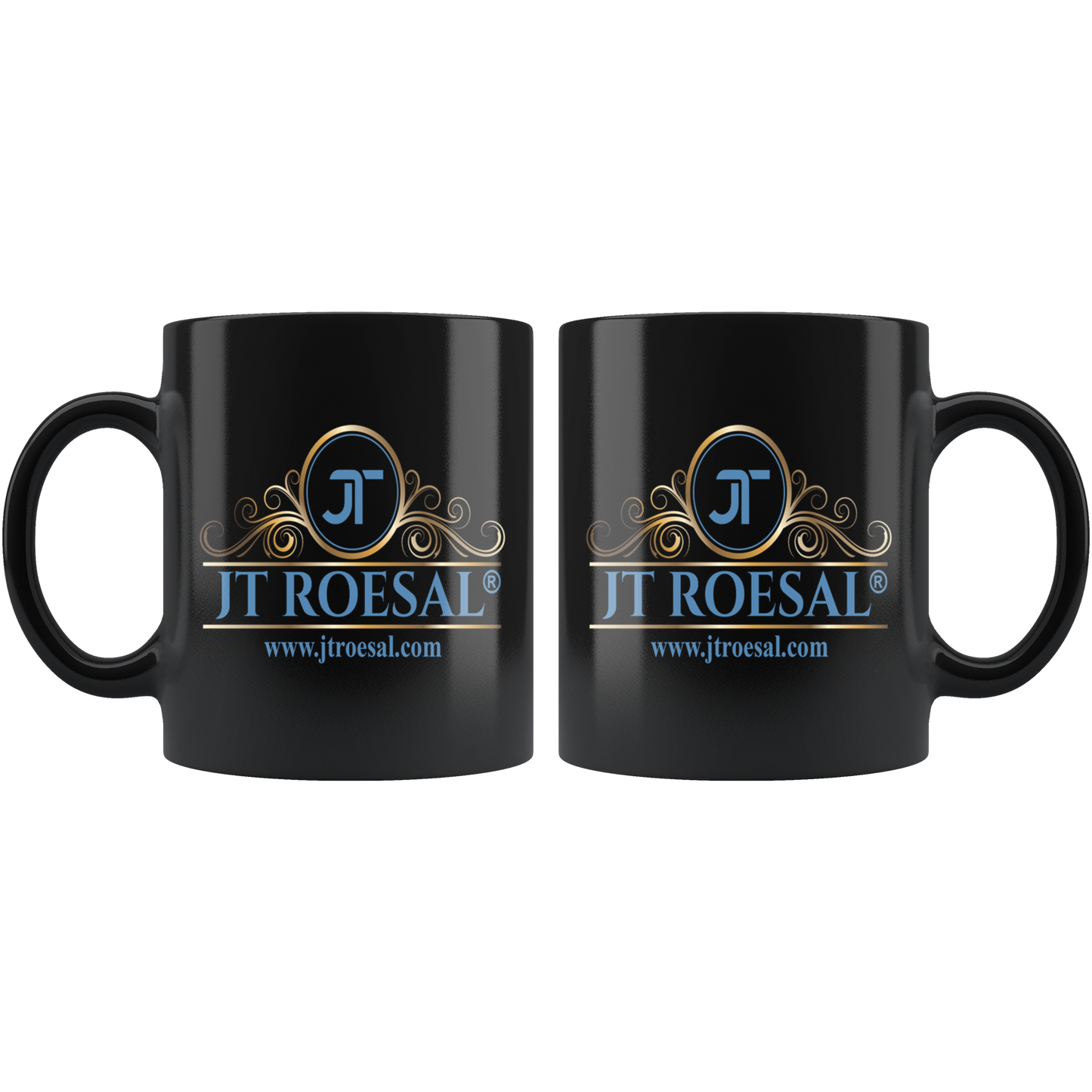 JT ROESAL 11oz Black Coffee Mug