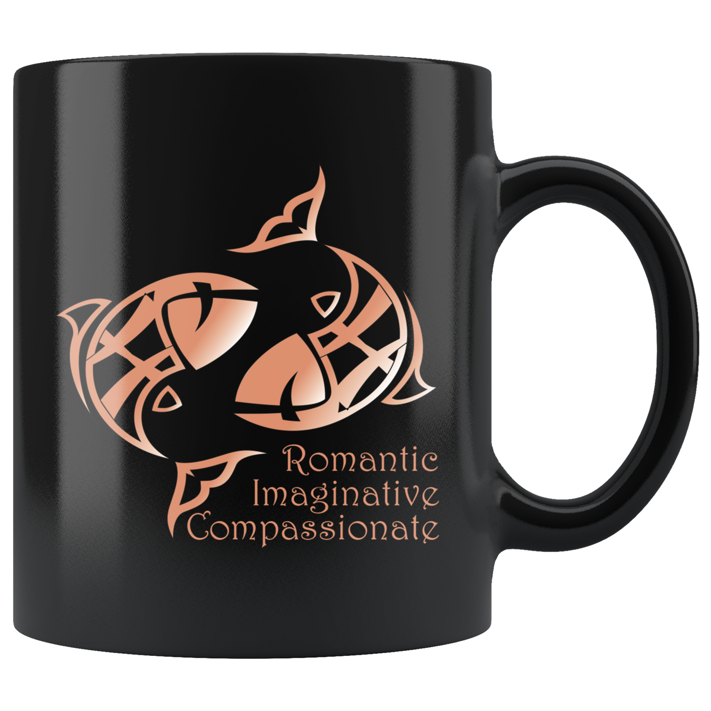 Pisces Personalized 11oz Black Coffee Mug