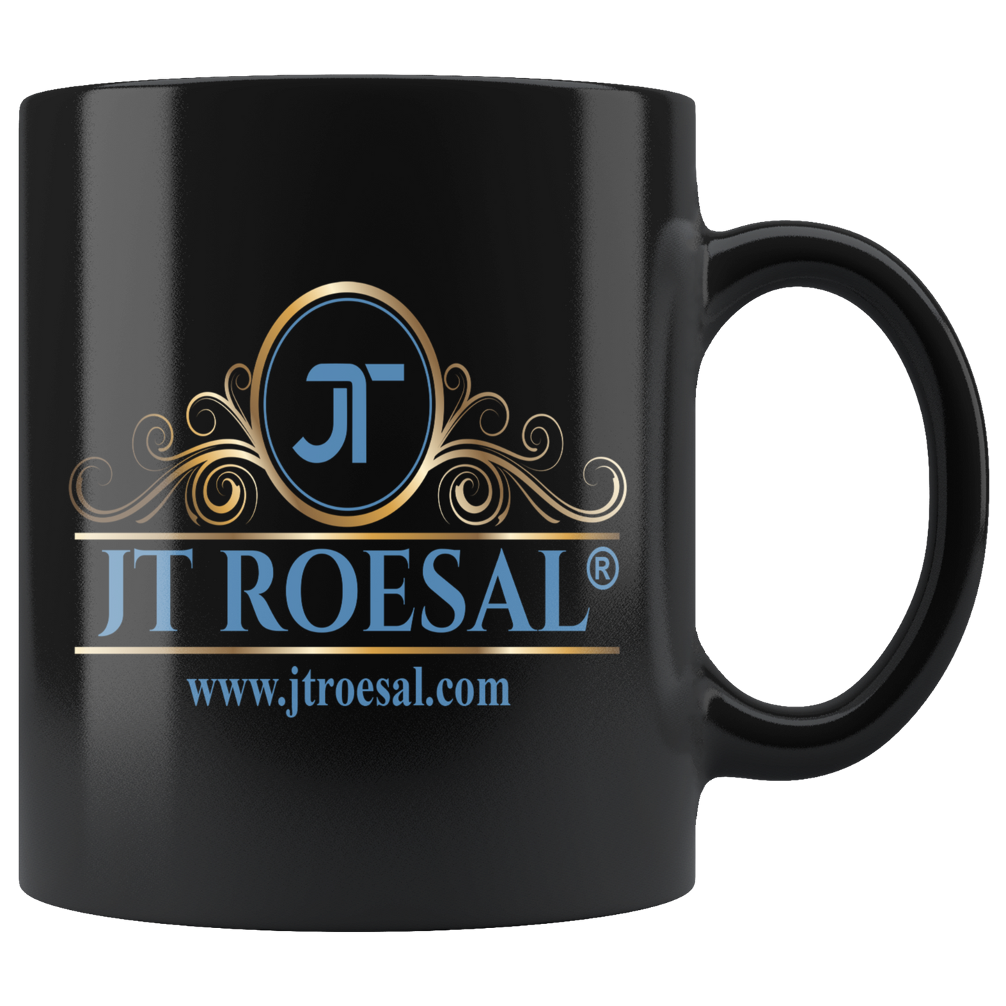 JT ROESAL 11oz Black Coffee Mug