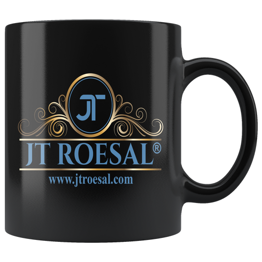 JT ROESAL 11oz Black Coffee Mug