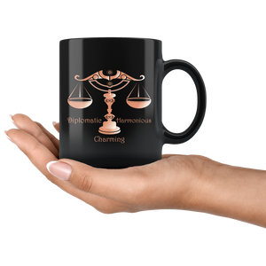 Libra Personalized 11oz Black Coffee Mug